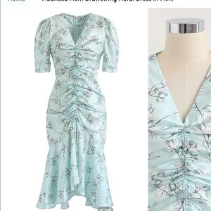 CHICWISH FLOUNCED FLORAL DRESS IN MINT (NWOT)